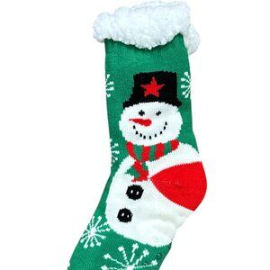 Snowman Sherpa Slipper Socks